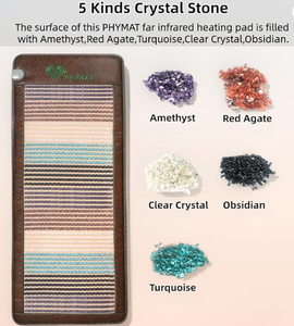 lot 42 image: PHYMAT Far Infrared Heating Pad for Back - Infrared Mat Full Body - Amethyst Mat - Bio Crystal Mat - 5 Color Natural Gemstones Heating Pad with Overheat Protection and Auto Off Function(67x27)