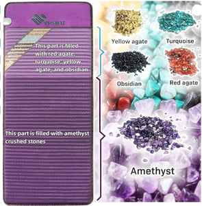 lot 44 image: PHYMAT Far Infrared Amethyst Heating Pad (67x28)- 5 Color Natural Crystal Heating Mat - Amethyst Full Body Infrared Mat - Bio Amethyst Mat with Auto Shut Off - Overheat Protection,Smart Control