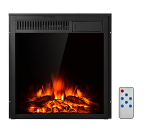lot 45 image: Goplus 23-in W Black Wall mount LED Electric Fireplace with Remote Control Included