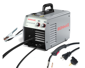 lot 46 image: IRONMAX MIG Welder Gasless Flux Core Welding Machine120V IGBT wWelding Gun&Earth Clamp