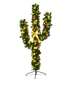 lot 79 image: Costway 7-ft Pre-lit Slim Artificial Christmas Tree with White LED Lights