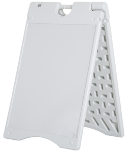 lot 160 image: Vinsetto A Frame Sandwich Board Signs Outdoor 22 x 28 Sidewalk Sign with Weighted Tank & Weatherproof Design, White
