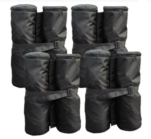lot 214 image: Outsunny 33lbs Canopy Weights Bags for Stability, Sandbag Anchor for Gazebo Pop Up Tent, Set of 4 - Black