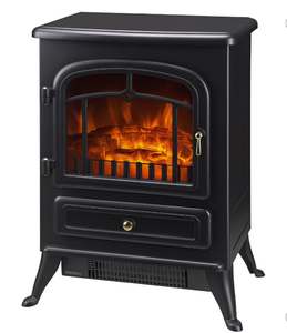 lot 217 image: HOMCOM Electric Fireplace Heater, Fireplace Stove with Realistic LED Flames and Logs, and Overheating Protection, 750W1500W (Heater Works But Lights Not Functioning)