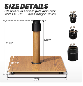 lot 438 image: Crestlive Products 30lbs Steel Teak Patio Umbrella Base