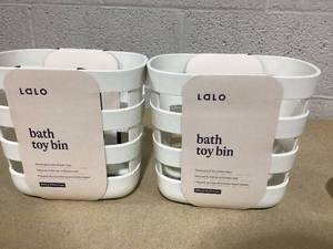 lot 429 image: LOT OF 2 Lalo Bath Toy Bins - Coconut