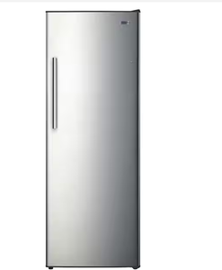 lot 20 image: Vissani 24 in. 11 cu. ft. Convertible Auto Defrost Garage Ready Upright FreezerRefrigerator in Stainless Steel (Minor Trasnit Damage. One Container Slightly Cracked)