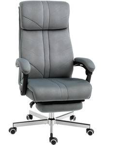 lot 222 image: Vinsetto High-Back Office Chair Computer Desk Chair with Footrest Reclining Function and Adjustable Height Gray (Missing Hardware)