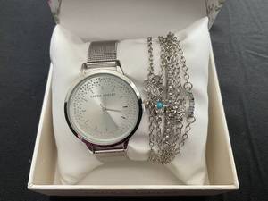 lot 113 image: Laura Ashley womens silver-tone watch and bracelet set 5pcs