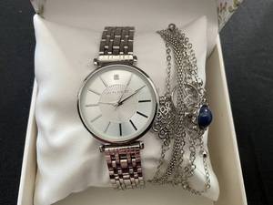 lot 118 image: Laura Ashley Womens Silver 5pc Watch and Jewelry Set