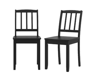 lot 169 image: Slickblue Set of 2 BrownBlackWhite Ladder Back Wooden Dining Chairs with Wide Seat for Kitchen or Dining Room (Wood Frame)