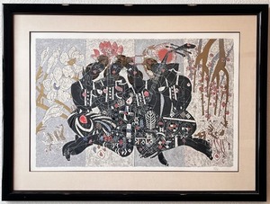 lot 113 image: Framed Signed Limited Edition Print 133260 - Abstract Figure Artwork