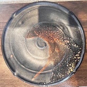 lot 114 image: Handcrafted Raku Ceramic Art Plate with Abstract Glaze 13 Inch