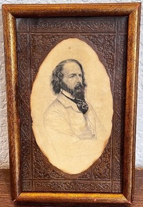 lot 117 image: Framed Antique Portrait Print of Bearded Gentleman