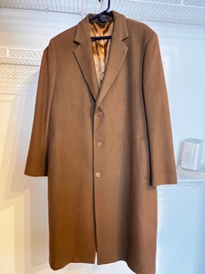 lot 169 image: Stafford Performance Mens Camel Wool-Blend Overcoat Size 48L