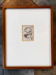 lot 237 image: Framed Japanese Woodblock Print with Mat, 13x11 Inches