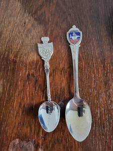 lot 207 image:  UNWEIGHED Set of 2 Collectible Souvenir Spoons Cranbrook and Boston Sterling