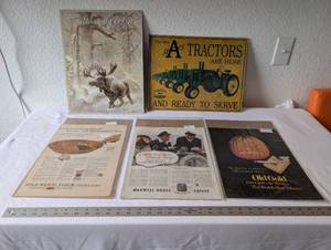 lot 47 image: Collection of 5 Vintage Advertising Prints and Signs