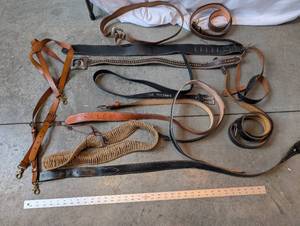 lot 139 image: Collection of Leather Horse Tack and Western Belts