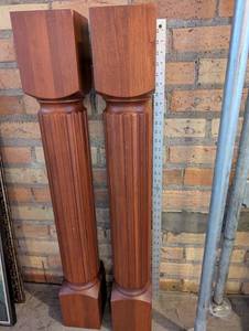 lot 176 image: Pair of Fluted Wooden Pillars 30 Inch Height