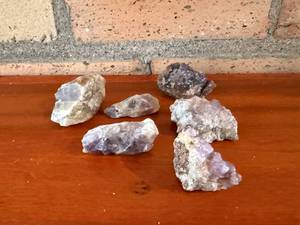 lot 142 image: Amethyst Quartz Crystals - 6 rough Stones, Each 1.5-2.5 in