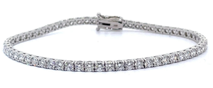 lot 4 image: 5.25 Carat Diamond Tennis Chain Bracelet in 14k White Gold w Report VIDEO