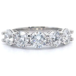 lot 12 image: 2.50 Carat Diamond Five-Stone Anniversary Ring in 14k White Gold Retail $3,995 VIDEO