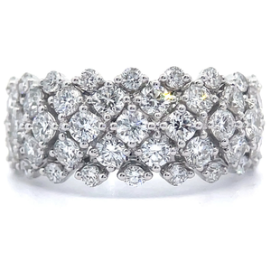 lot 13 image: 2 Carat Diamond Cluster Icicle Ring in 14k White Gold Retail $3,995 VIDEO