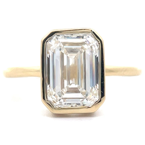 lot 16 image: Contemporary 3 Carat Diamond Emerald Cut Solitaire Ring in 14k Gold Retail $4,995 VIDEO