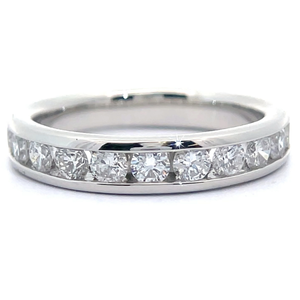 lot 20 image: 1 Carat Natural Diamond Channel Half-Eternity Ring in Platinum Retail $3,995 VIDEO