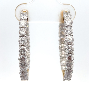 lot 27 image: 5 Carat Diamond Inside-Out Round Hoop Earrings Retail $1,895 VIDEO