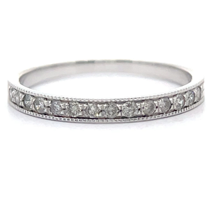 lot 40 image: 0.25 Carat Natural Diamond Milgrain Ring in 14k White Gold Retail $1,245 VIDEO