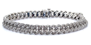 lot 52 image: 1 Carat Pav Diamond Macaroni Link Bracelet Retail $1,245 VIDEO
