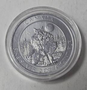 lot 9 image: 2 oz. AG -2021 Canada $10 Silver Werewolf - Creatures of the North Series - BU - Airtite Case