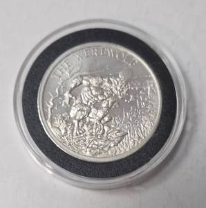 lot 10 image: 2 Oz Fine Troy&nbsp Silver  - The Werewolf Round  -  .999 Fine Silver - Airtite Capsule