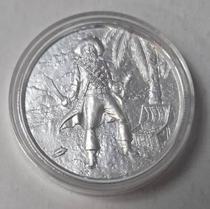 lot 11 image: 2 Oz .Fine Silver - Pirate Treasure .999 Fine Silver No Prey-No Pay - The Captain - Airtite Case