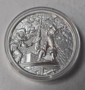 lot 14 image: 2 Oz Fine.Silver - Pirate Treasure .999 Fine Silver  No Prey-No Pay - The Plank - Airtite Case