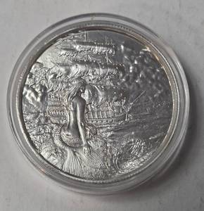 lot 16 image: 2 Oz.Fine Silver - Pirate Treasure .999 Fine Silver  No Prey-No Pay - Siren - Airtite Case