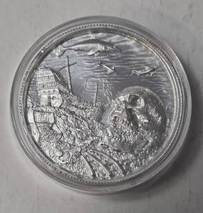 lot 17 image: 2 Oz.Fine Silver - Pirate Treasure .999 Fine Silver  No Prey-No Pay - Davy Jones Locker - Airtite Case