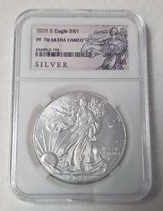 lot 23 image: 2025 W - Silver Eagle - PF 70 Ultra Cameo