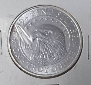 lot 26 image: 1 Oz.Fine Silver Round -  Eagle - .999 Fine Silver - JM Bullion