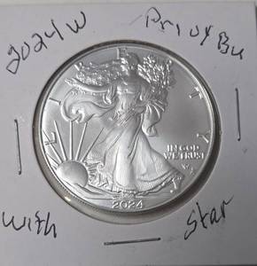 lot 27 image: 2024 W - Silver Liberty with Star - Proof - BU - COA