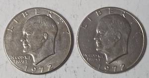 lot 55 image: 2 - 1972 Eisenhower Dollars - Unc.