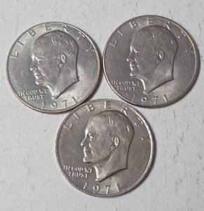 lot 68 image: 3 - 1971 Eisenhower Dollars - Unc.