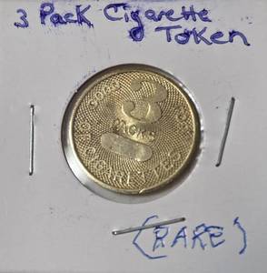 lot 71 image: 3 Pack Cigarette Token - Rare