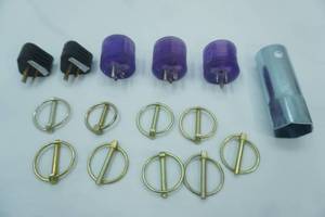 lot 2 image: New Lynch Pins, RV Electrical Adaptors, Water Heater Element Wrench