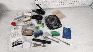lot 17 image: Craft Supplies Lot including Stamps, Ink Pads, Embossing Tools and Miscellaneous Tools - Stamps Have a Business Name on Them