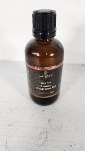 lot 50 image: Natures Oil 100% Pure Lemon Fragrance Oil Bottle 2oz Bottle Nearly Full