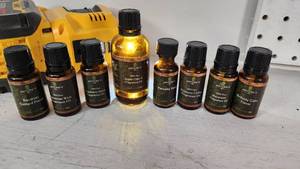 lot 87 image: Natures Oil Fragrance and Flavor Oils Set including Apple Cider II, Snickers Coffee, Bavarian Custard, and more - All 14 to Less Full See Pics