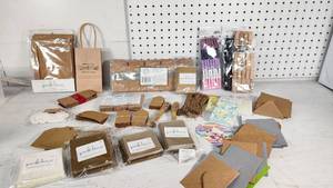 lot 92 image: Craft Supplies Lot including Park Lane Cards, Purple Q Envelopes, and Clothespins